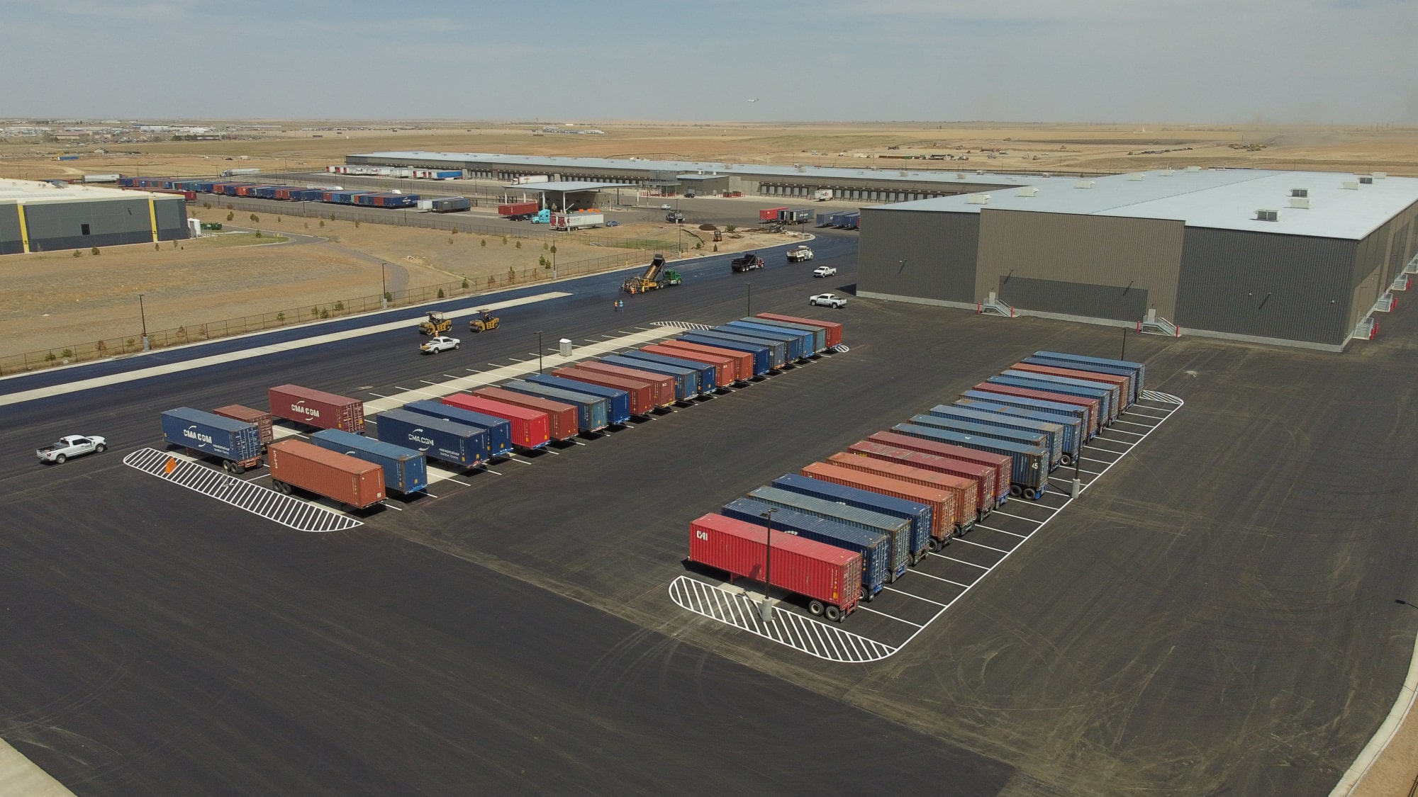 Top view of Container parking place at Denver, CO