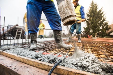 Spraying concrete for construction, Brannan & Co, Denver, CO