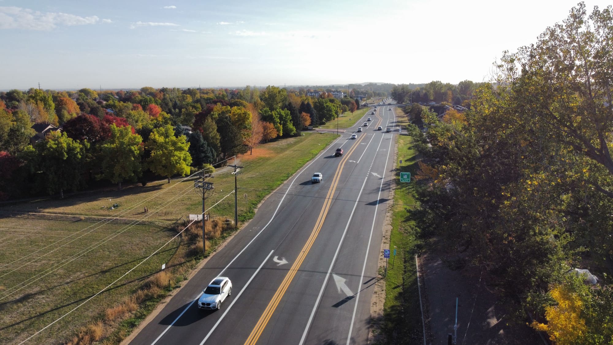 Aerial view of the 2024 CDOT State Highway 7 built by Brannan Companies in Denver, CO