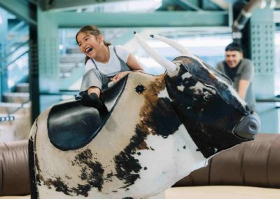 Fun bull riding experience at Brannan Company Picnic 2025 celebration in Colorado